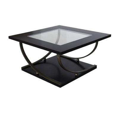 China Best Selling Creative Nordic Contemporary Design Living Room Furniture Square Base Style Tempered Glass Table Top Square Coffee Table for sale