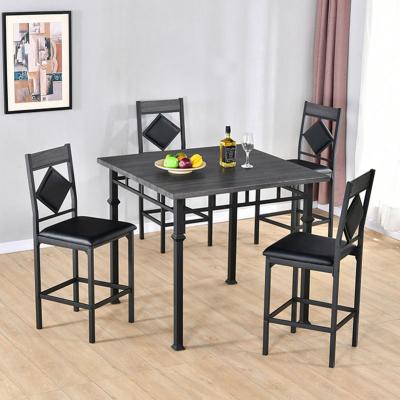 China Large Extendable Modern Design Wooden Walnut Style Top Dining Table With 4 Seater Chairs for sale