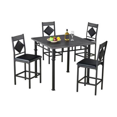 China Others full set cheap turkish luxury black 4 seaters morden dining table and family chair for sale