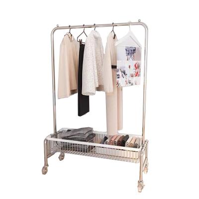 China 2022 Eco-Friendly Clothes Rack Nordic Simple Floor Style Iron Tube Coat Hat Rack Clothing Hanger Home Rack for sale