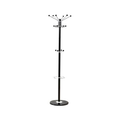 China Eco-friendly Luxury Iron Floor Art Coat Racks Shelf Free Sample Marble Base Stands Clothes Garment Stand Coat Hanging Rack for sale