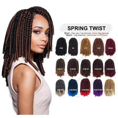 China High Quality With Low Price Synthetic Hair Extension Low And Light Weight High Temperature Fiber Braid Spring Twist Crochet Hair for sale