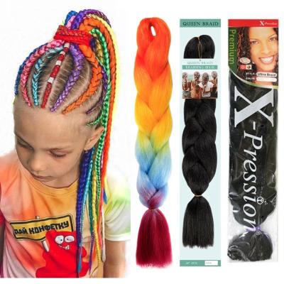 China Synthetic Jumbo Braid Yaki Ombre Braiding Hair Pre Stretched Super Jumbo Braid For African Hair Extension for sale