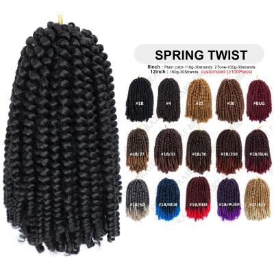 China High Quality With Low Price Spring Twist Crochet Braiding Hair Ombre Colors Synthetic Hair Extensions 30 Strands/Package Spring Twist Wholesale Hair for sale