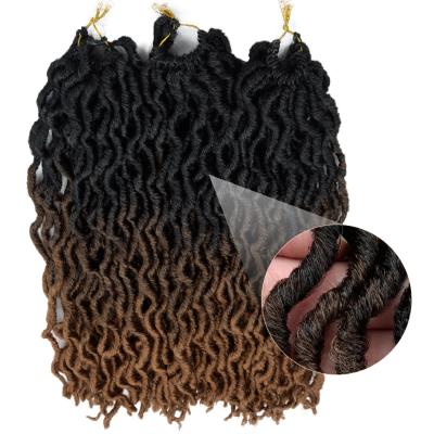 China Goddess faux locs crochet hair was Ombre Locs Crochet Goddess Hair Fiber Faux Locs Roots Super Soft Wavy African Gypsy Dreadlocs Synthetic Hair Braiding Extensions for sale