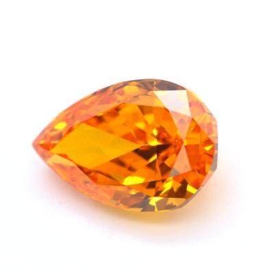 China Luxury Lab Grown Pear Cut Gemstones Small Size Orange Stone Back Clear Zircon Rhinestone 5A Loose CZ For Jewelry Making for sale