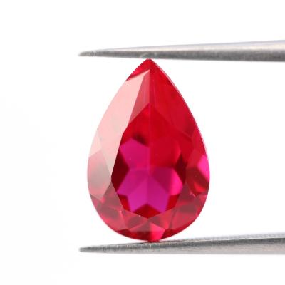 China Carry out the sale of jewelry directly in the factory wholesale high quality synthetic corundum pear 8*12 red ruby for sale