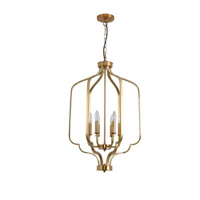 China Energy Savings Industrial Vintage Lighting Metal Hanging Pendant Light Black Painted 4 Lights Metal Chandelier for sale