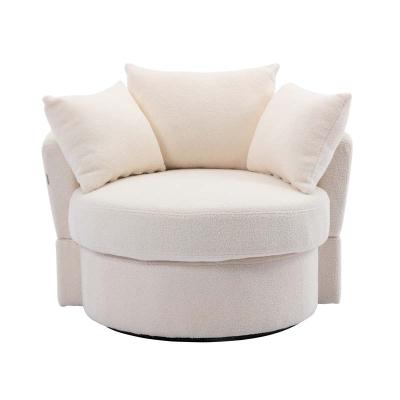 China Modular Fabric Barrel Chair Lounge Hotel Nordic Beige Accent Sofa Leisure Chairs for sale