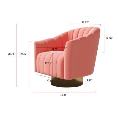 China Pink 360 Free Swivel Free Swivel Chair Living Room Furniture Luxury Leisure Fashionable Armchair for Living Room and Office for sale