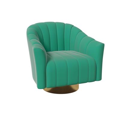 China Free Rotation Hot Sales Fashionable 360 ​​Degree Swivel Velvet Chair Sofa With Mental Leg Accent Chair For Living Room for sale