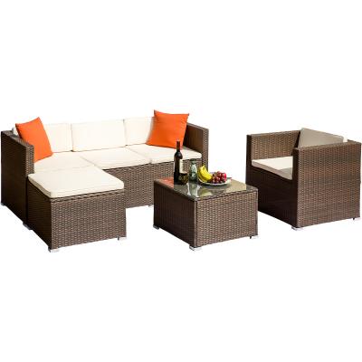 China Hot sale modern outdoor sectional outdoor balcony villa yard garden sofa wicker chair wicker sofa set furniture for sale