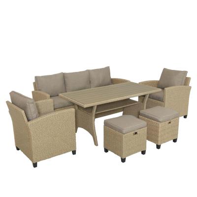 China Hot Sell Modern Outdoor Patio Sofas Garden Sectionals Sofas Waterproof Furniture Set Rattan Sofa With Cushions for sale