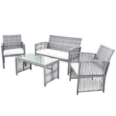 China Modern PE Rattan Durable Space Saving High Quality Backyard Outside Garden Sofas Outdoor Furniture for sale