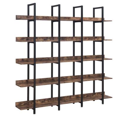 China Open Bookcase Metal Living Room Shelf Industrial Industrial Wood Storage for sale