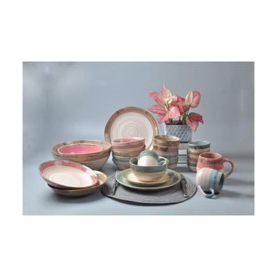 China Dropshipping Sustainable Kitchen Plates Dinnerware Porcelain Bowl Dinnerware Set Set for sale