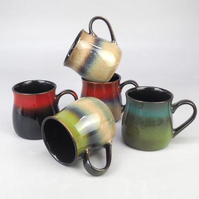 China Factory Sustainable Supplier Design Hot Selling Creative Rainbow Coffee Cup Colorful Milk Mug Ceramic Mug for sale