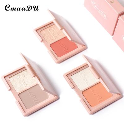 China CmaaDU Waterproof Two Tone Blush Highlighter Bar Contour Palette for sale