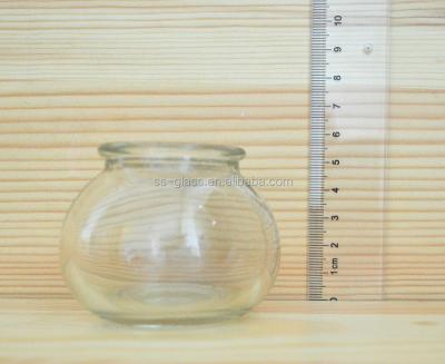 China High Quality Small Round 85ml Belly Stocked Shaped Glass Spice Jar With Special Plastic Food Cover for sale