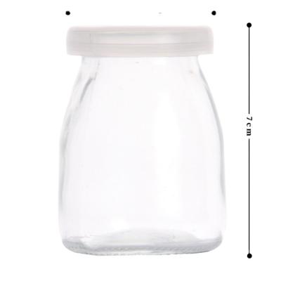 China 230ml Milk Yogurt Drinking Glass Bottle Yogurt Bottle Pudding Glass Jar for sale