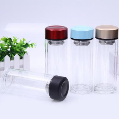 China Restaurants Appliances 2021 Custom High Quality Double Wall Borosilicate Glass Water Bottle for sale