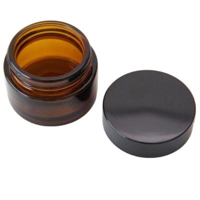 China Small Cheap Glass Jar 10ml Amber Glass Cosmetic Personal Care Jar for sale