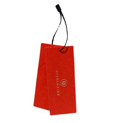 China Custom Luxury Design Low MOQ Recyled Recycled Garment Swing Fabric Label Shoe Tag Gift Tags for sale