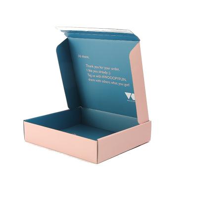 China Recyclable Recycled Biodegradable Pink Kraft Paper Delivery Packaging Cardboard Empty Mailing Box for sale