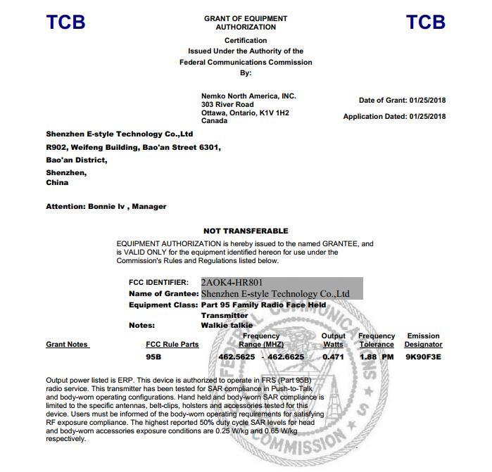 FCC - Shenzhen Estyle Technology Co., Ltd.