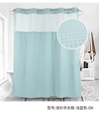 China Sustainable White Waffle Fabric Hangs Shower Curtain With Removable Polyester Shower Curtain Liner for sale