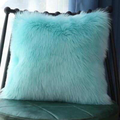 China Anti-Static Faux Fur Cushion Cover , Luminous Fur Cushion Covers / Miulee Faux Fur Cushion Covers Fluffy Pillow Case for sale