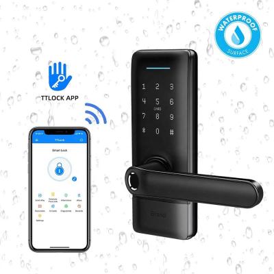 China Bluetooth+WiFi+Fingerprint+Card+Password+Mechanical Locks Fingerprint Wireless Keyless Electric Handle Recognition 2021 Smart Door Lock for sale