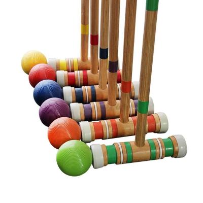 China Professional Wooden Mini Kids 6-Player Plastic Wooden Croquet Balls Set for sale