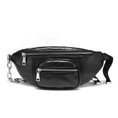 China Realer Style Fashion Preppy Leatherette Women Shoulder Bag With Two Pockets For Teens Girls Women Pussy Pack Waist Bag for sale