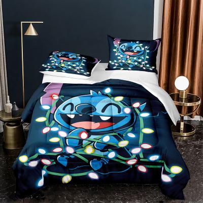 China Designers Customized Designers Durable Luxury Dot Printing Cartoon Style Velvet Comforter Sets Soft Warmth Velvet Filler Bed Set 3Pcs for sale