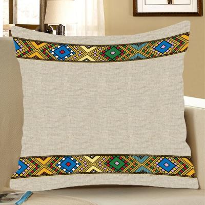 China Ethiopian traditional saba design 18x18inch portable cushion cover and telet hot sale pillow case for sale