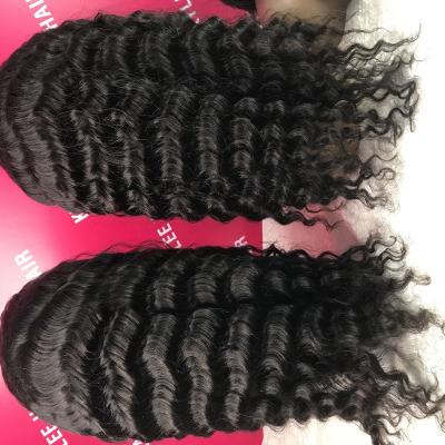 China Best Quality Natural Raw Loose Deep Wave Hairline Pre Plucked Frontal Wigs Ready To Buy for sale