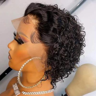 China Natural Hairline Pre Plucked Cheap Pixie Cut Hair Short Gold Short Curly Wigs For Women for sale