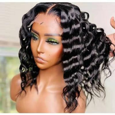 China Pre Plucked 12 Human Hair Raw Cutile Aligned Virgin Wig Natural Hairline Brazilian Hair Extensions With Deep Lace Frontal Wig 13x4 Curly Wave Hair for sale