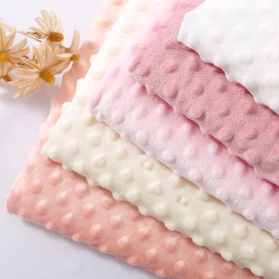 China Memory Factory Direct Sale Super soft Minky Dot Plush Fabric for Baby Blanket for sale