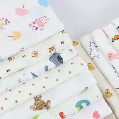 China Anti-Static Wholesale custom printed organic 100% cotton double gauze muslin fabric for baby blanket for sale