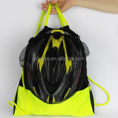 China Waterproof Sports Drawstring Backpack With Hiding Mesh Holder Pocket Waterproof Polyester Customized Unisex Fashion String Shoulder Strap for sale