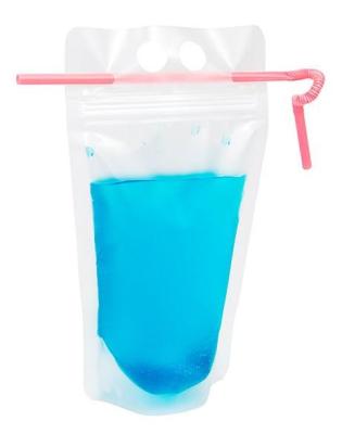 China Food Grade Moisture Proof Stand Up Drink Pouch Ziplock Plastic Fruit Juice Clear Beverage Bags 500ml for sale