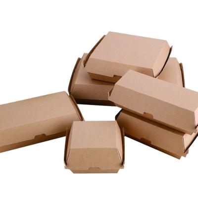 China Recyclable Fast Food Takeaway Biodegradable Clamshell Container Food Cardboard Food Packaging Corrugated Paper Box for sale