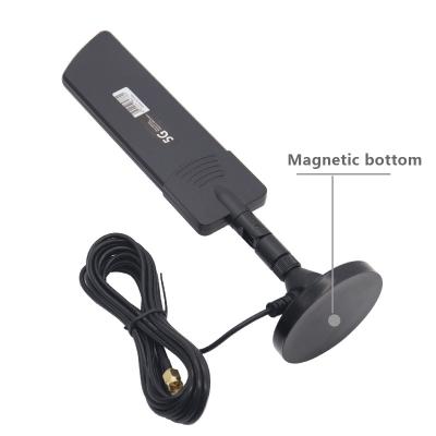 China Magnetic bottom router antenna 5G 4G 600~6000Mhz full band 22dbi indoor antenna with RG174 Cable H:235mm*Dia:62mm for sale