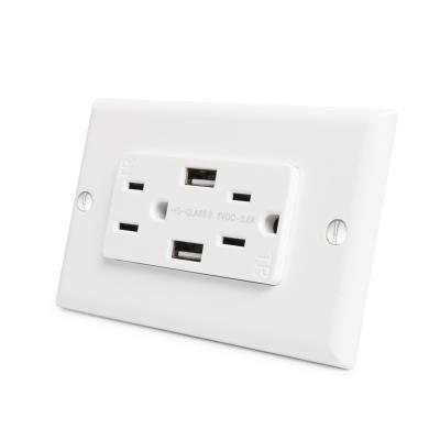 China American 15A/125V/Canada Double Wall Residential/General Purpose Electrical Outlet Usb UK With High Quality for sale