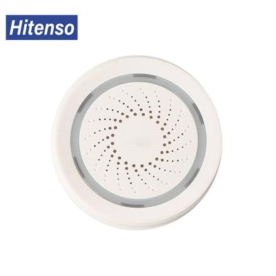 China Hitenso Smart Siren Alarm Sound And Light Ringer 2.4GHz WIFI Tuya Smart Home Series No Hub Required 100db Remote Control 68*68*33mm for sale