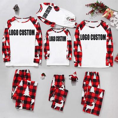 China Family Matching Parent-child Suit Christmas QUICK-DRY Pajamas Sets Logo Christmas 2021 Pajamas Kids Sleepwear Custom Blank for sale