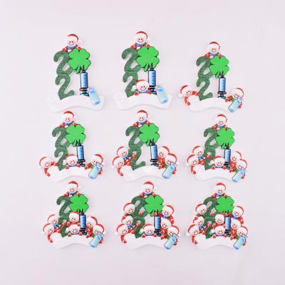 China Resin Resin Diy Name Wishes Resin Snowman 2-9 People Family Gift Pendant Christmas Tree Ornaments Decorations for sale