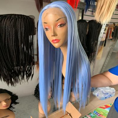 China Tangle Ombre Free Modern Natural Straight Brazilian Women's Long Full Lace Style Synthetic Wig Real Hair for sale